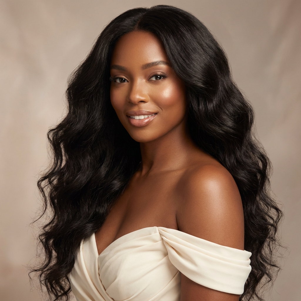 Modelo usando mega hair Brasiguis - cabelo luxuoso